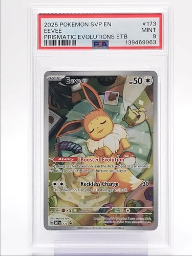 EEVEE 2025 POKEMON PRISMATIC EVOLUTIONS BLACK STAR PROMO A #173 PSA 9 Q1404