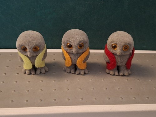 Vintage Tomy Sylvanian Families - Treefellow Owl Triplets Babies VGC 