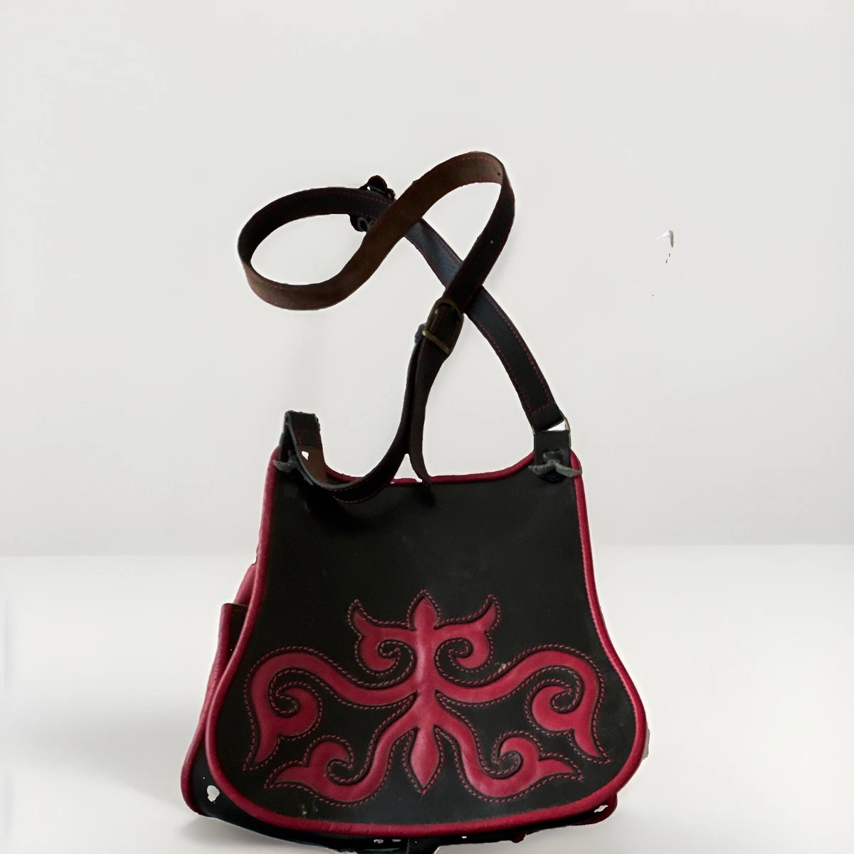 レディース y2k archive Flame top emboss leather bag