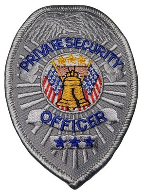 Pack of 3 Private Security Officer Silver Iron On Patch PL-331
