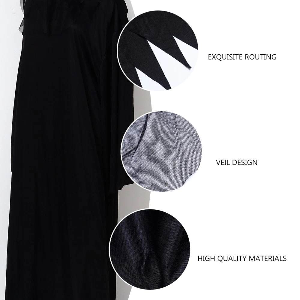 VETEMENTS Costume creativo 1 pezzo Halloween vestito fantasia festa nero vestito cosplay