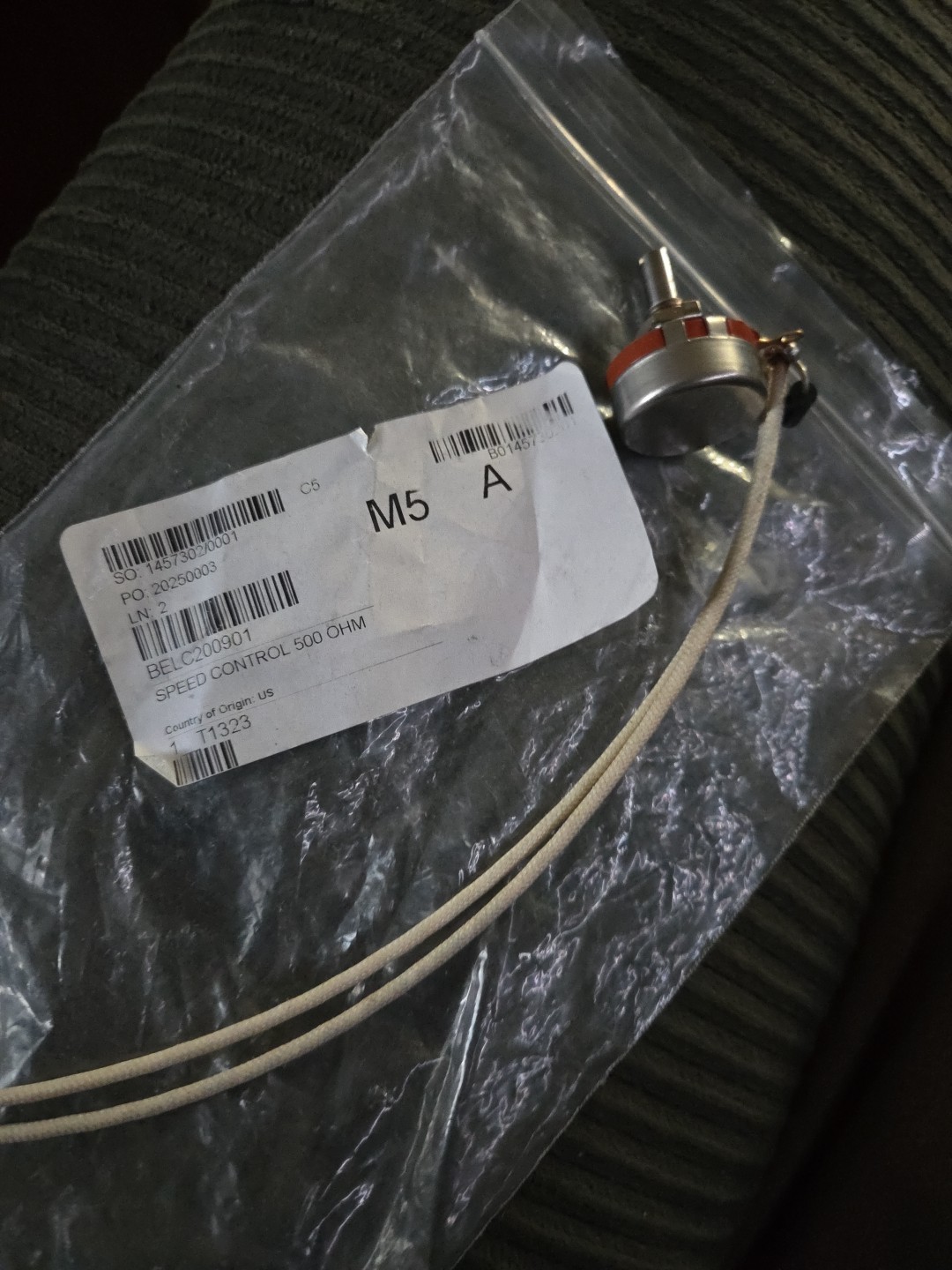 B200901 Vollrath Control, Speed, 500 Ohm Ct4 Genuine OEM VOLB200901