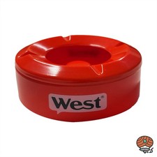 West Aschenbecher aus Kunststoff, rot, Ø 10 cm