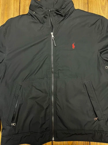 Polo by Ralph Lauren Men's Black Fleece Lined Jacket L Full Zip Pockets - product listing photo