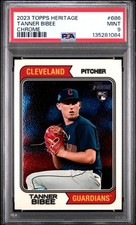 2023 TOPPS HERITAGE CHROME #686 TANNER BIBEE 180/999 PSA 9
