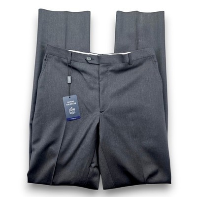 NWT GIORGIO VALENTINI Men's Gray Dress Pants Size 32 Wool Italy Tollegno 1900
