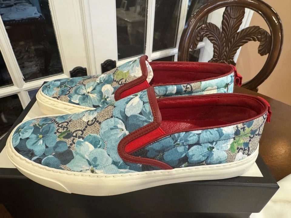 Auténtica Zapatilla Gucci de Lona de Cuero, Damas Sin Cordones TALLA US 7.5 Foto 4 de 4