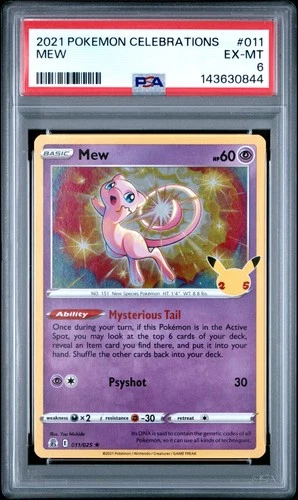 2021 POKEMON CELEBRATIONS #011 MEW PSA 6