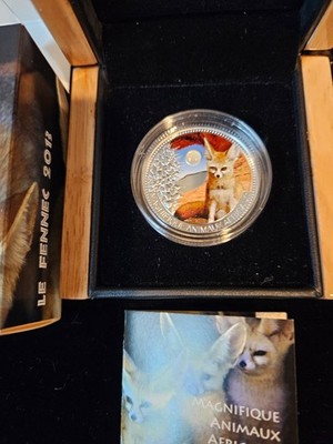 Republique de Niger 2013 Fennec Fox with jade insert OGP & COA