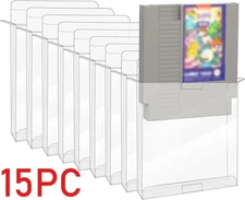 15PC Clear Protector Case Box Display For Nintendo NES Cartridge NES Games