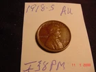 1918S Lincoln Cent   AU