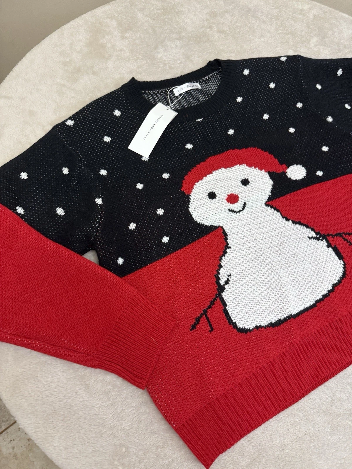 Womans Sweater “SNOWMAN” Ugly Christmas Sweater Size 16 NEW!