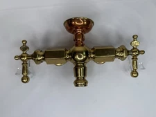 Vintage Antique Wolverine Brass Works Bath Claw Foot Tub Faucet Copper Soap Dish