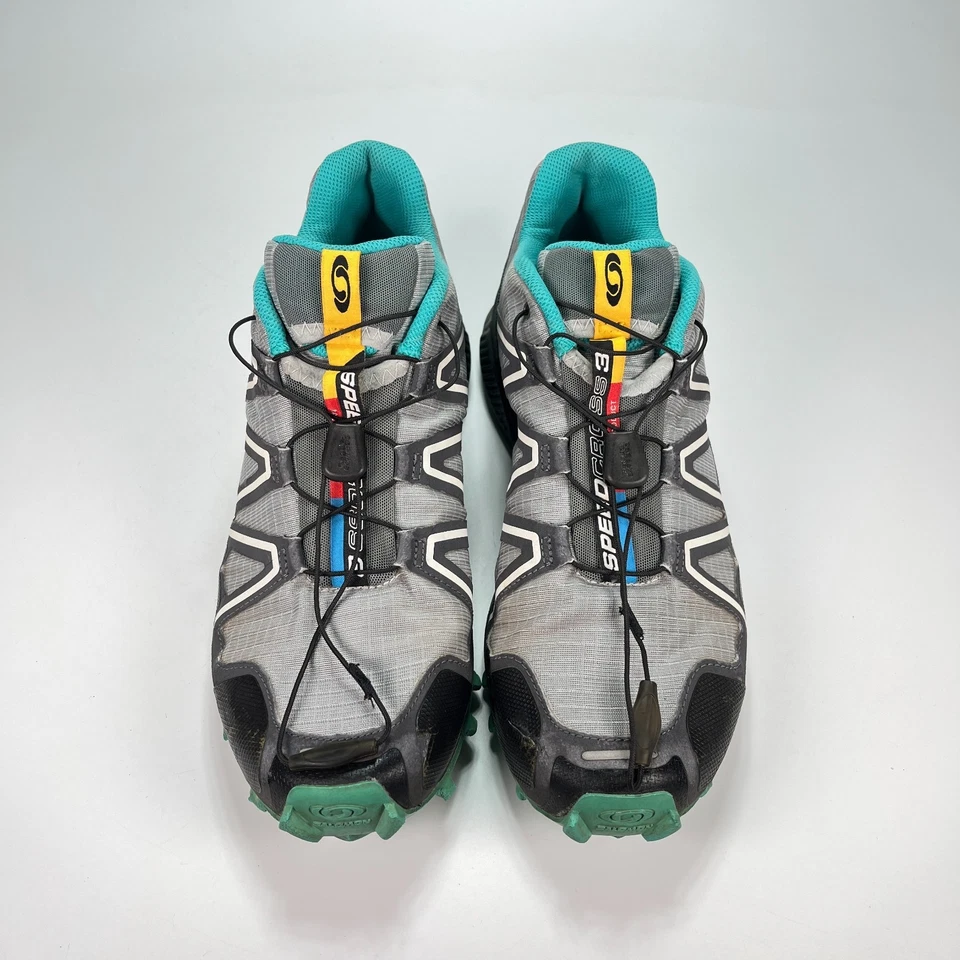 Salomon Speedcross 3 Gray Black Blue Trail Shoes 329781 Womens Size 11 Men’s 9.5 - Image 3 of 4