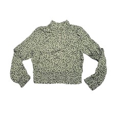 Cat and Jack Kids Girls Long Sleeves Printed Tee Shirt Medium Size 8 Olive Top