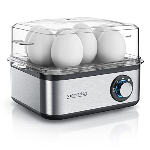 Arendo Cuociuova Acciaio Inox 8 Uova - Bollitore Elettrico Professionale