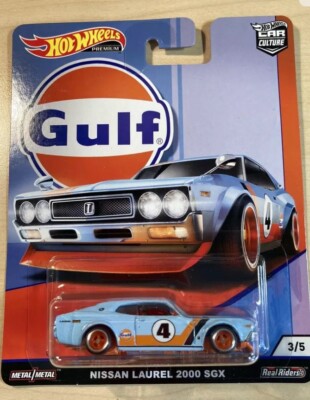 Hot wheels new premium car culture Gulf Nissan Laurel 2000 SGX on Real Riders