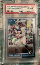 2018 Panini Donruss Optic Ronald Acuña Jr #63 RC PSA GEM MT 10 A. Braves LOW POP