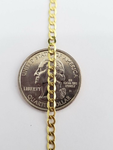 Liquidación 14K Para Hombres 2.5mm Oro Amarillo Miami Cubano Cadena Collar 18 Pulgadas Unisex - Imagen 2 de 6