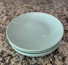4 Project 62 Stoneware 7 1/2" Dessert Salad Plates Turquoise/Aqua ~ NEAR MINT