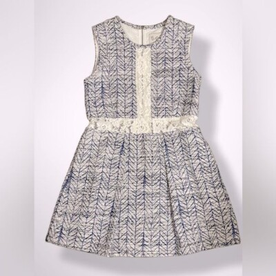 tweed flare pocket dress Loft Womens Sz 2 Dress Pink Woven Tweed Short Sleeve A-line Flare Pockets Career