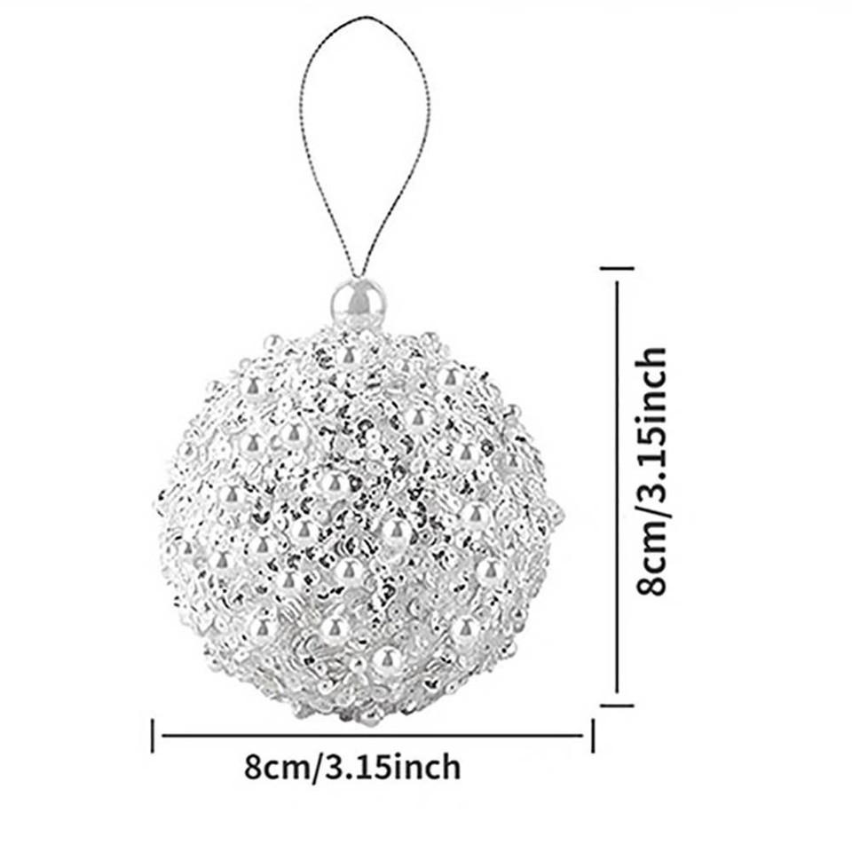 4Pcs/Bag Glitter Christmas Tree Ornament Pearl Christmas Decorations eBay