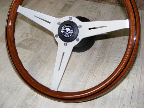 Holzlenkrad Sportlenkrad Lenkrad Holz 380mm Nabe Volvo P1800 P1800ES NEU - Picture 8 of 8