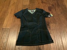 NEW w/ Tags Women  s Black Dickies Scrub Top Stretch V Neck Top DK803 Essence XS