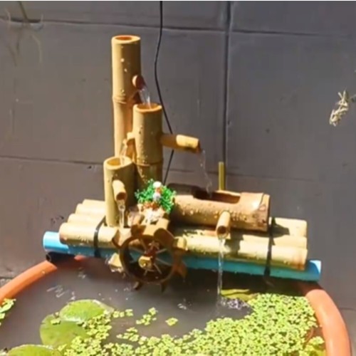 Handmade Bamboo Water Wheel Turbine Garden Fountain No Motor Pump Gift+Tracking - Picture 7 of 7