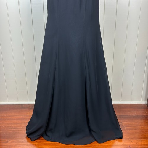 Bari Jay Maxi Dress Women's Size 4 Black Belt Lined Bridesmaid Formal Wedding - Picture 2 of 23