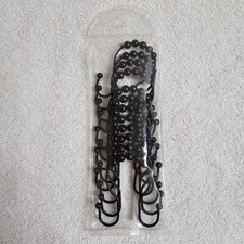 Shower Curtain Hooks Stainless Steel Roller Sliding Anti Drop Double 12 Pcs NEW