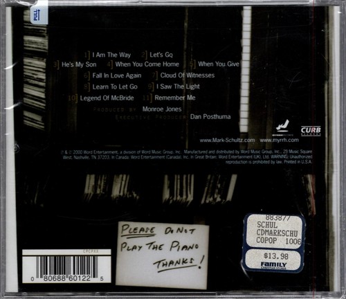 MARK SCHULTZ "MARK SCHULTZ" CD 2000 word myrrh sealed - Picture 2 of 2