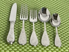 Ricci Argentieri JAPANESE BIRD AND BAMBOO Stainless Glossy Flatware CHOICE E61VG