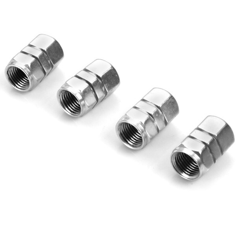 4pcs Universal Wheel Tire Air Stem Caps Cover for Car Motorcycle (Silver)