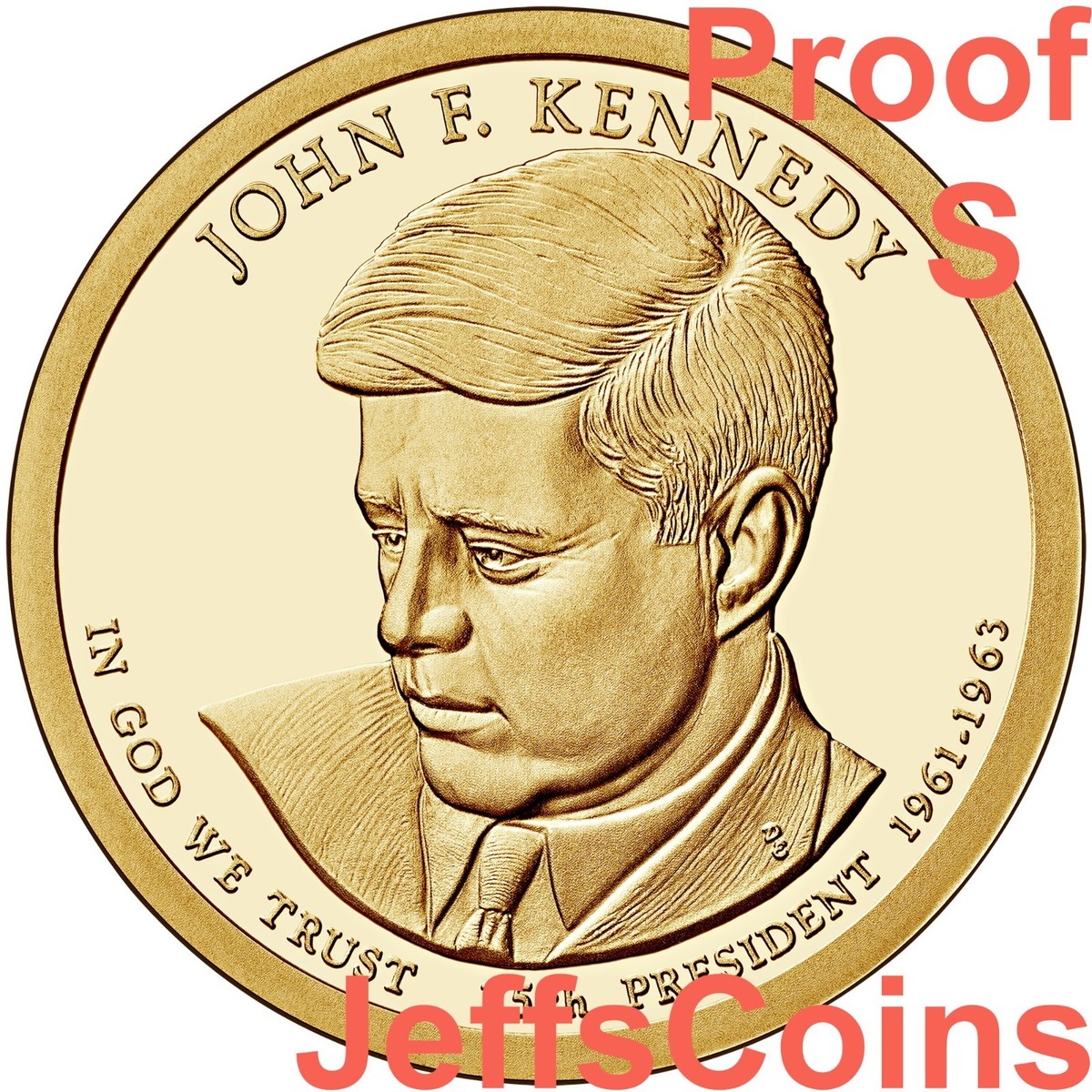 2015 S John F Kennedy Presidential Golden Dollar Proof via Mint