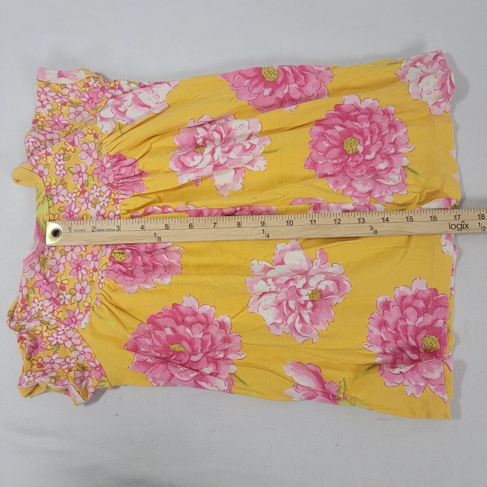 Baby Lulu Girl's Short Sleeve Dress Pink Orange Floral Size 4 Butterfly Accent - Image 4 of 4