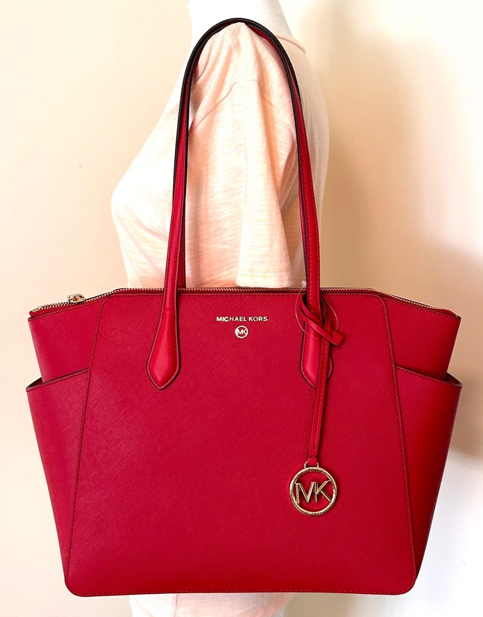 Michael Kors Marilyn Medium Saffiano Leather Top Zip Tote