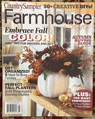 Country Sampler Farmhouse Style Magazine Autumn 2024 Embrace Fall Color