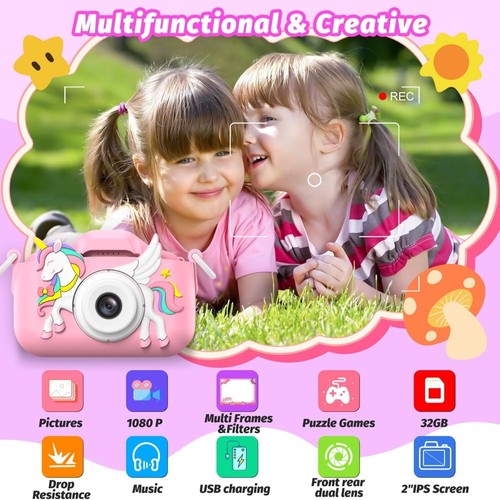 Kids Digital Camera Toy, Children Christmas/Birthday Gifts For Kids Pink - Picture 2 of 7