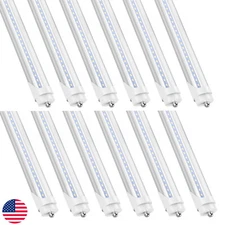 12 Pack T8 8FT LED Tube Light Bulbs 45W FA8 Single Pin 6500K 8FT LED Shop Lights