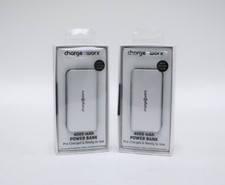 Lot Of 2 Chargeworx 4000 mAh Pre-Charged  Ready to Use Power Bank Silver
