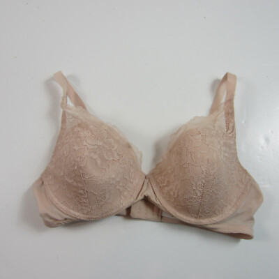 Natori Private Luxuries Opulent Lace Underwire T-Shirt Bra beige Sz 36D