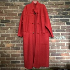 Geiger Austria Boiled Wool Long Trench Coat Toggle Buttons Sz 42 L/xl -flaws