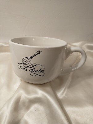 LETS BAKE Mixing Bowl Ceramic 4.5'' Tall x 6'' Diameter MSRF Design Chef Baker