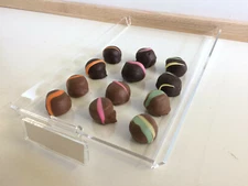 Chocolate candy acrylic showcase display case tray for retail stores 10 per box