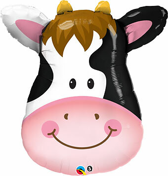 32'' Contented Cow Shaped Foil Balloon -- Qualatex Brand Party Balloon