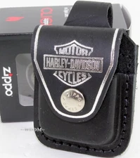 Harley-Davidson Zippo Black Leather Lighter Pouch/Case/Holder Belt Clip Sheath