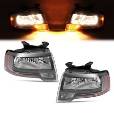 Halogenled Headlights For 2015 2016 2017 Ford Expedition Wbulbs Reflector Pair