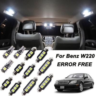 17-Piece White LED Interior Light Bulb Kit For Mercedes S-Class W220 1999-2005