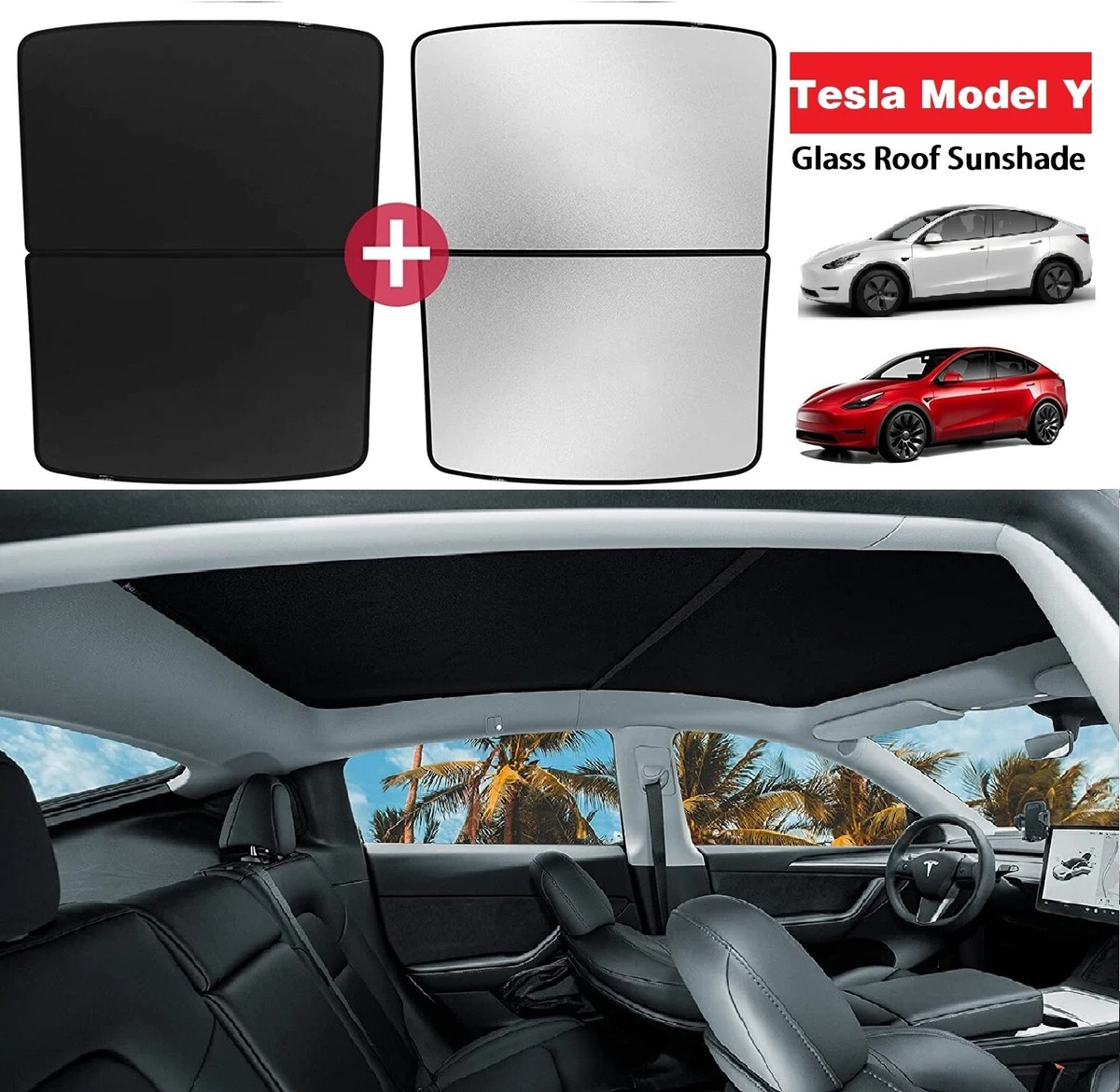 Tesla Model Y Glass Roof Sunshade Roof Shade Top Window Cover UV